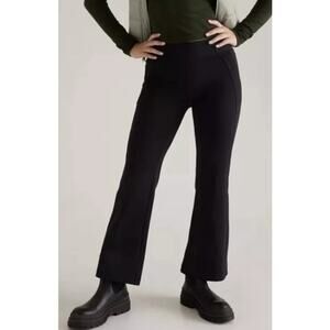 Athleta Womens Delancey Skyline Ankle Flare Pants S Black Stretch Casual Comfort